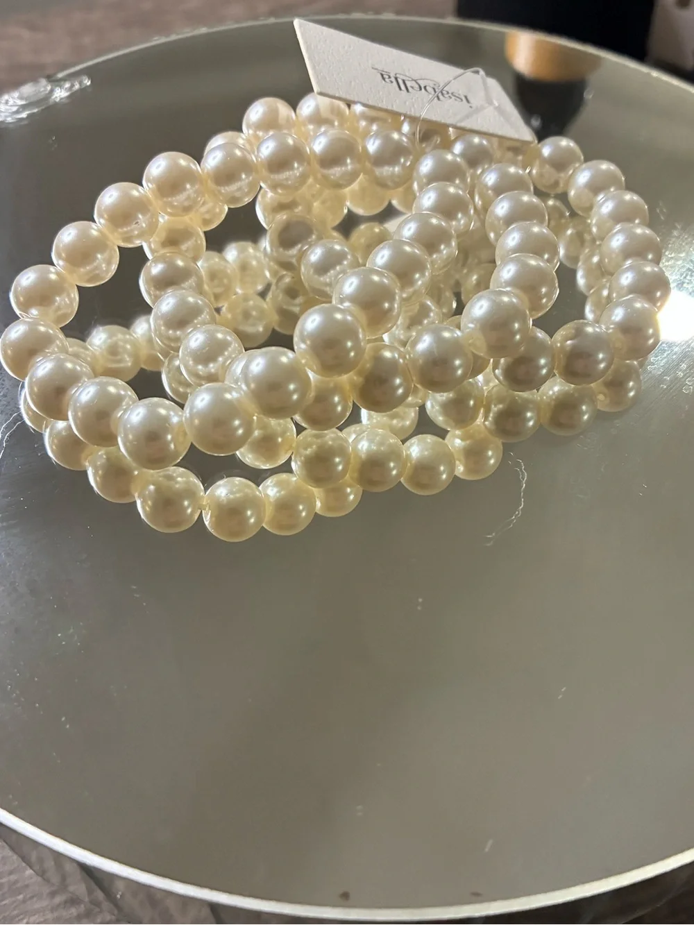 Isabella Ivory Faux Pearl Stretch Bracelet Set